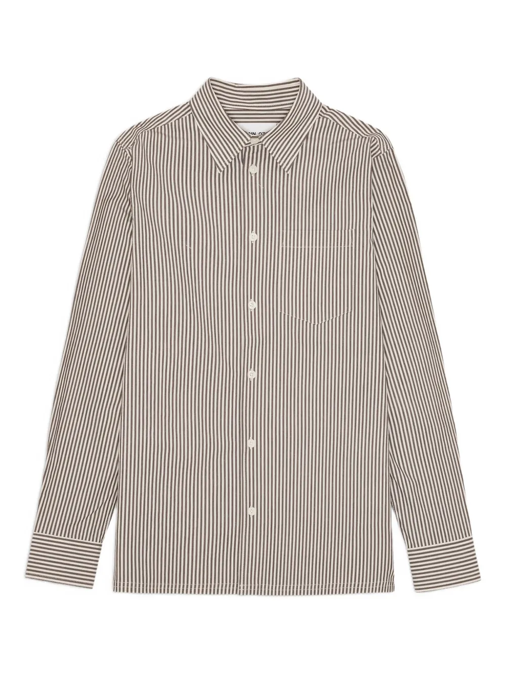 NN07 striped long-sleeve shirt - Brown