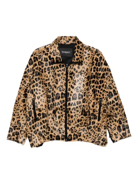 Simonetta Ravizza chamarra con estampado de leopardo y cierre