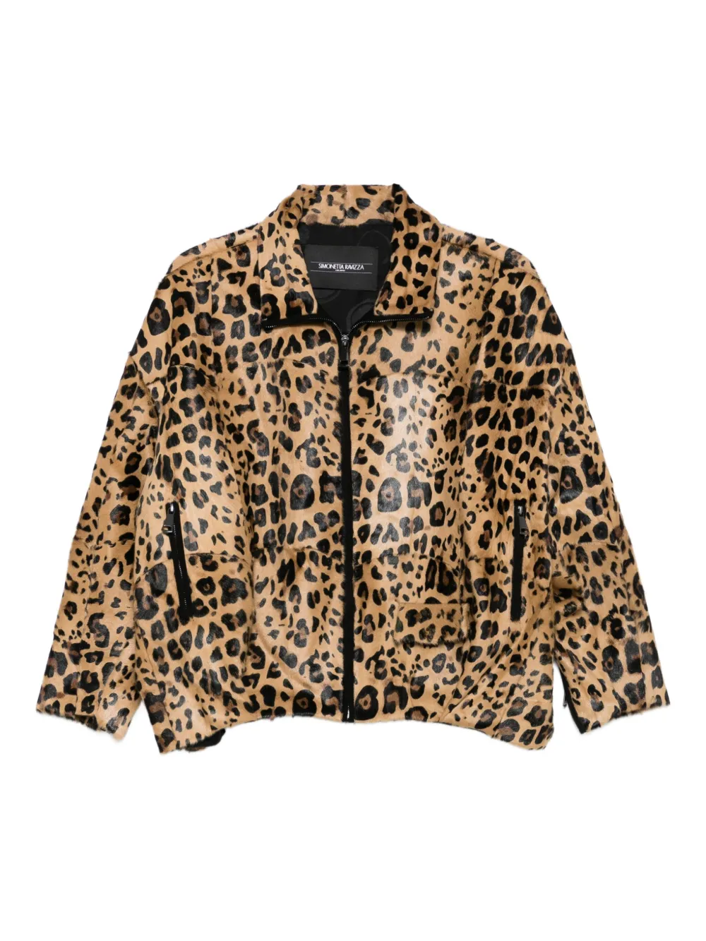Simonetta Ravizza leopard print zip-front jacket | Brown | Image 1