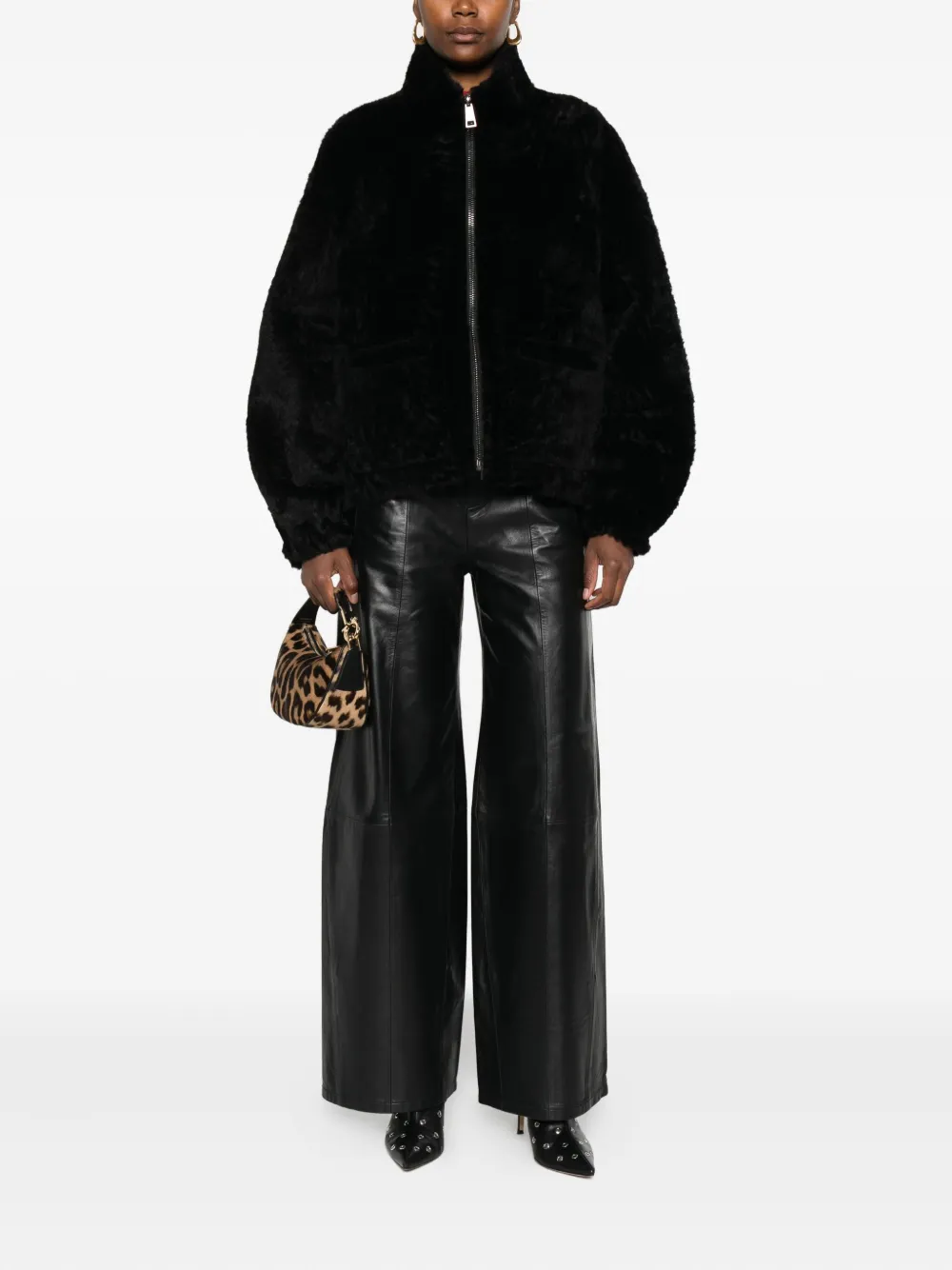 Simonetta Ravizza zip-front balloon-sleeves jacket | Faux Fur & Shearling Jackets | Image 2