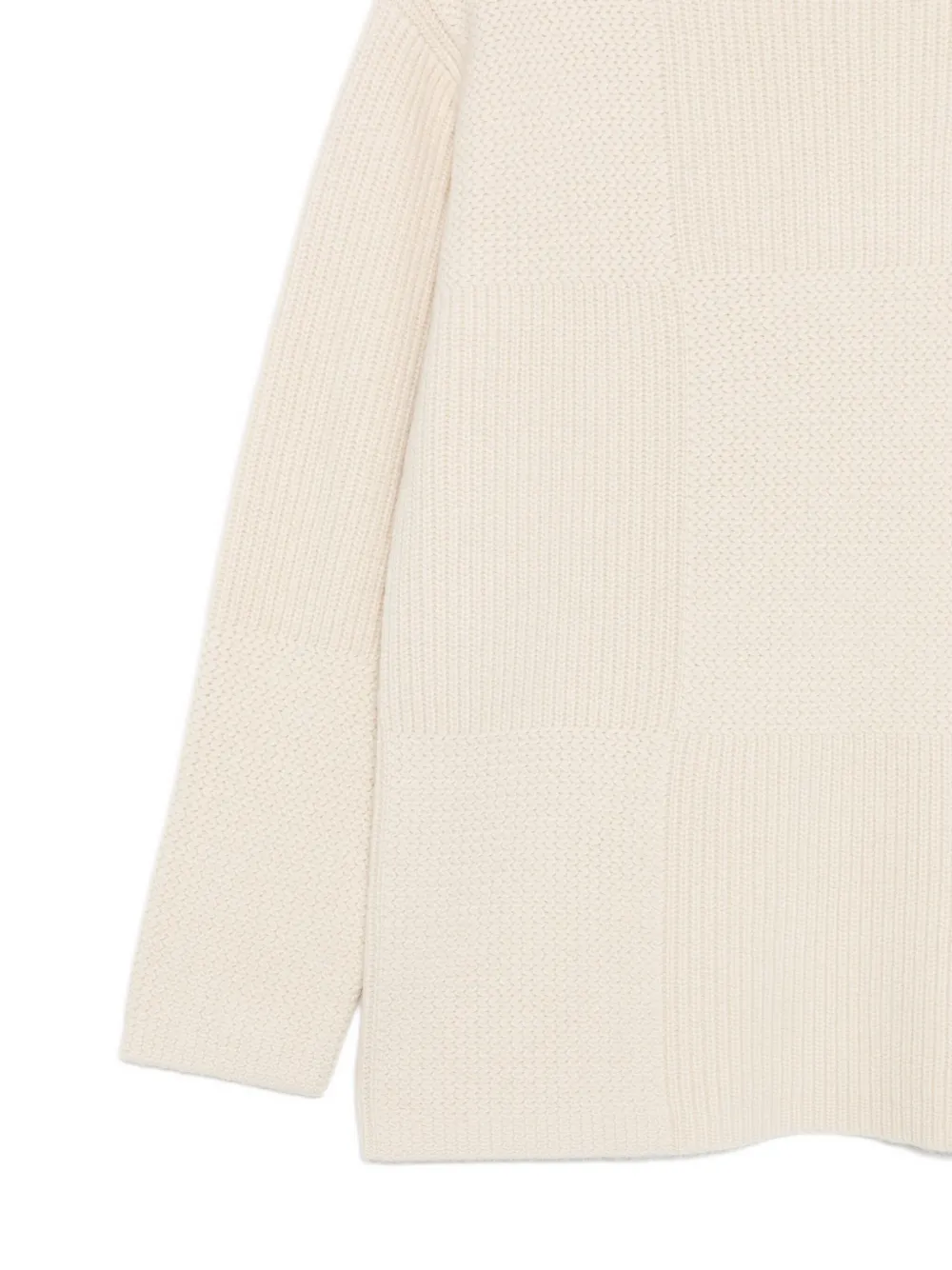 Joseph Ribbed Panelled Turtleneck Sweater In Neutral