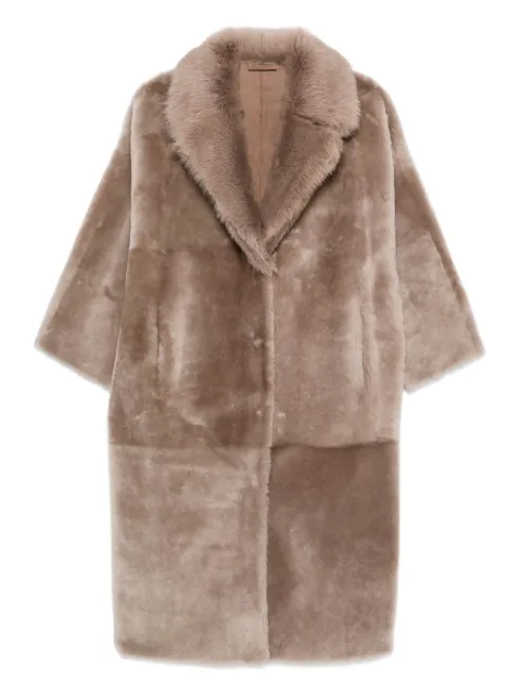 Liska wide-lapel sheepskin coat