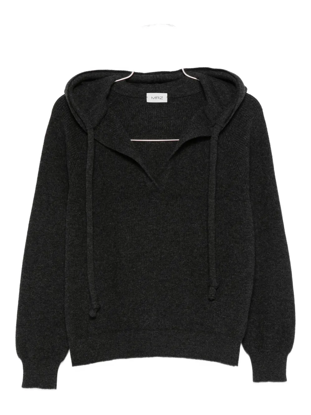 Mrz Wool And Cashmere Hoodie In Black