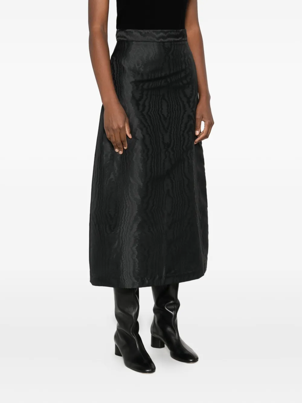 Lunatica Milano Maxi-rok met textuur Zwart