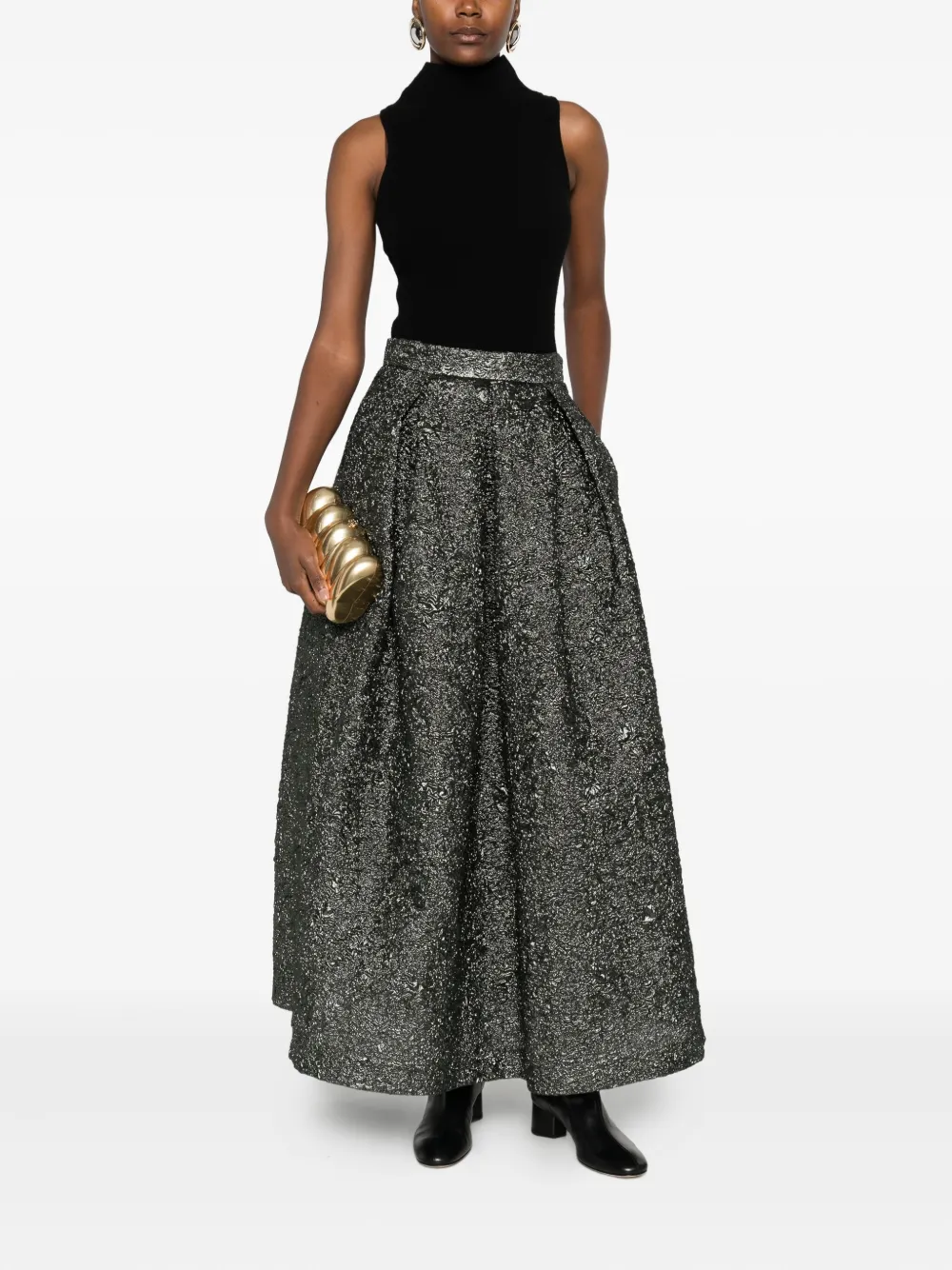 Lunatica Milano Maxi-plooirok - Groen