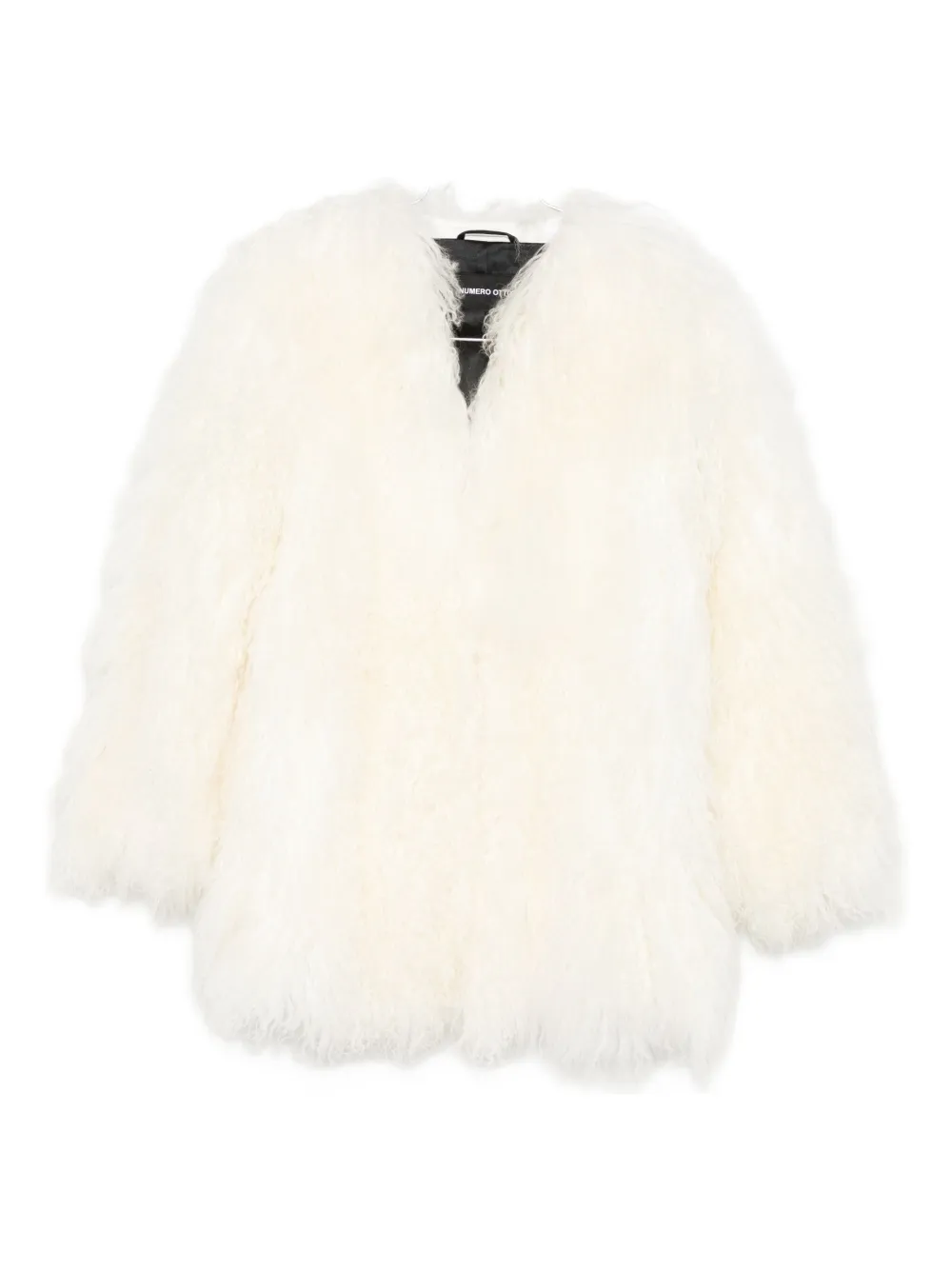 Numerootto Robyn Mongolian-fur Coat In Neutral