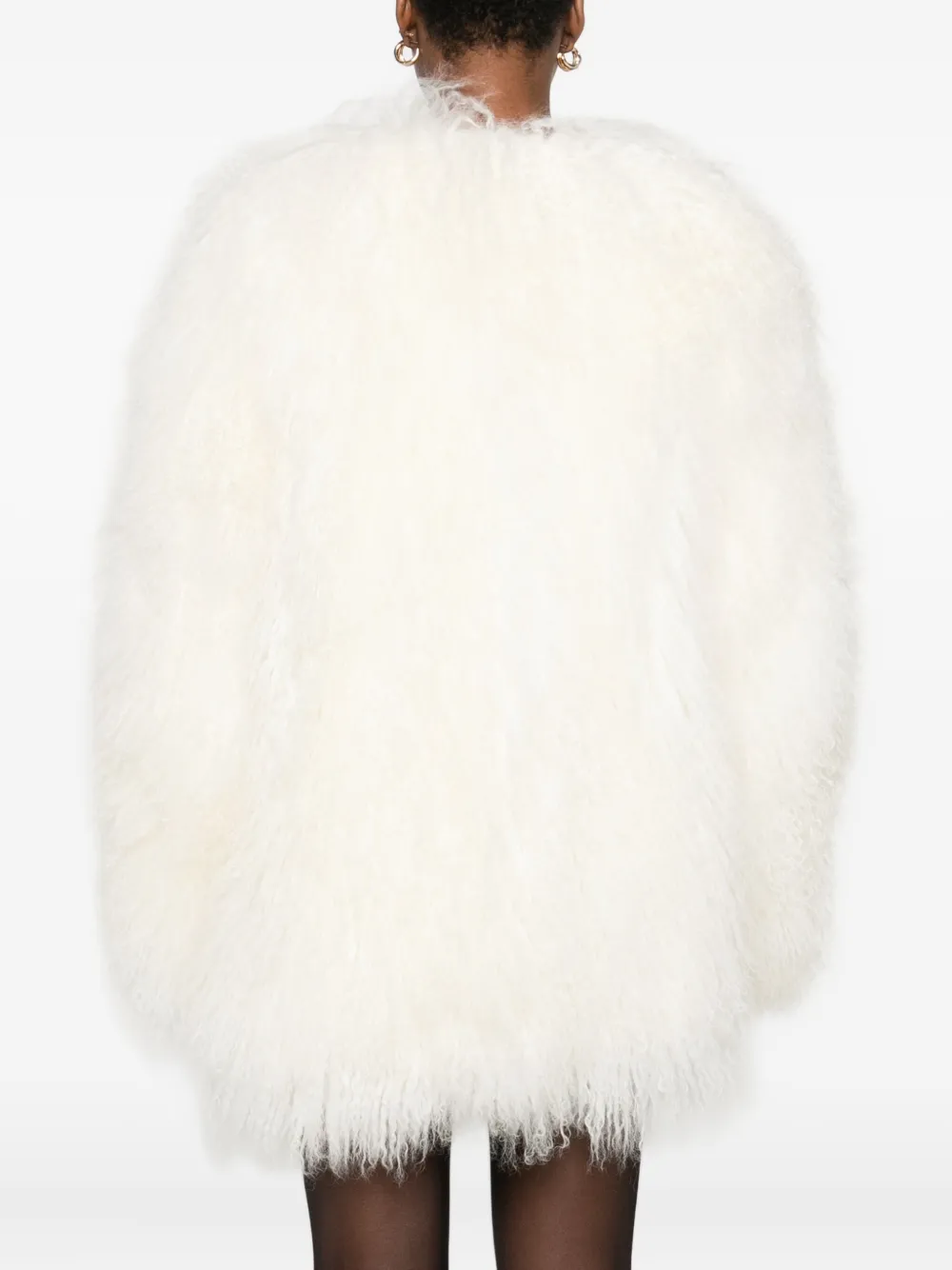 Numerootto Robyn Mongolian-fur Coat In Neutral
