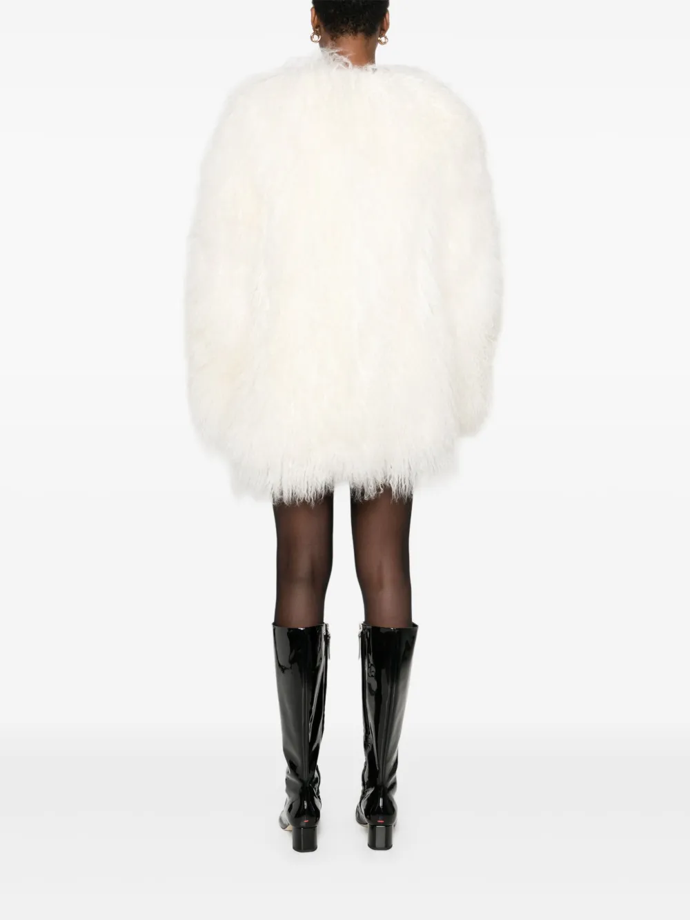 Numerootto Robyn jas van imitatiebont Wit