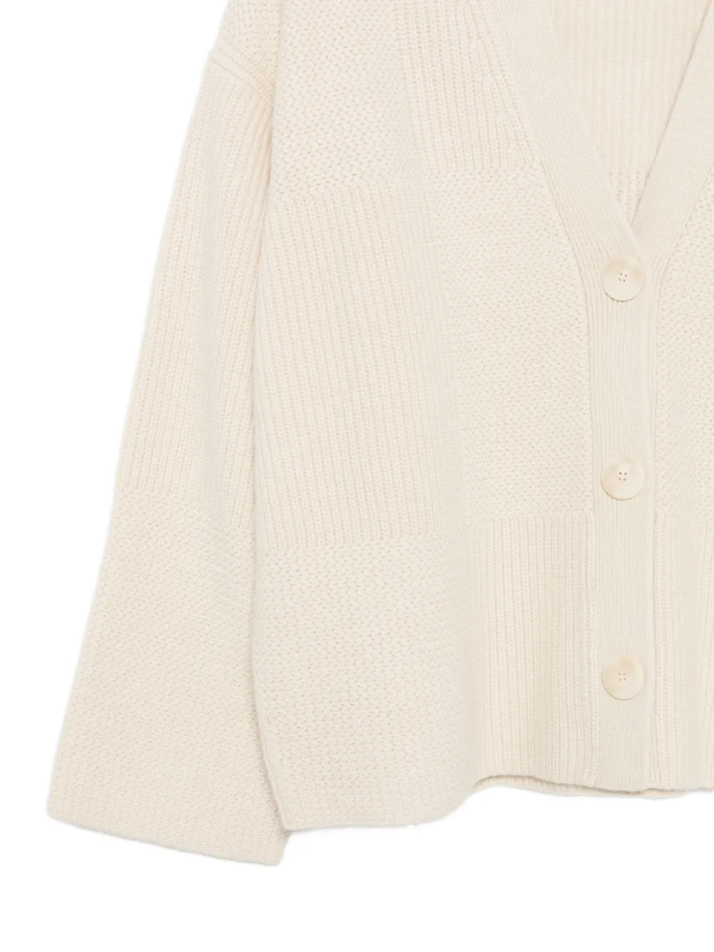 Joseph Ribbed Button Cardigan In White
