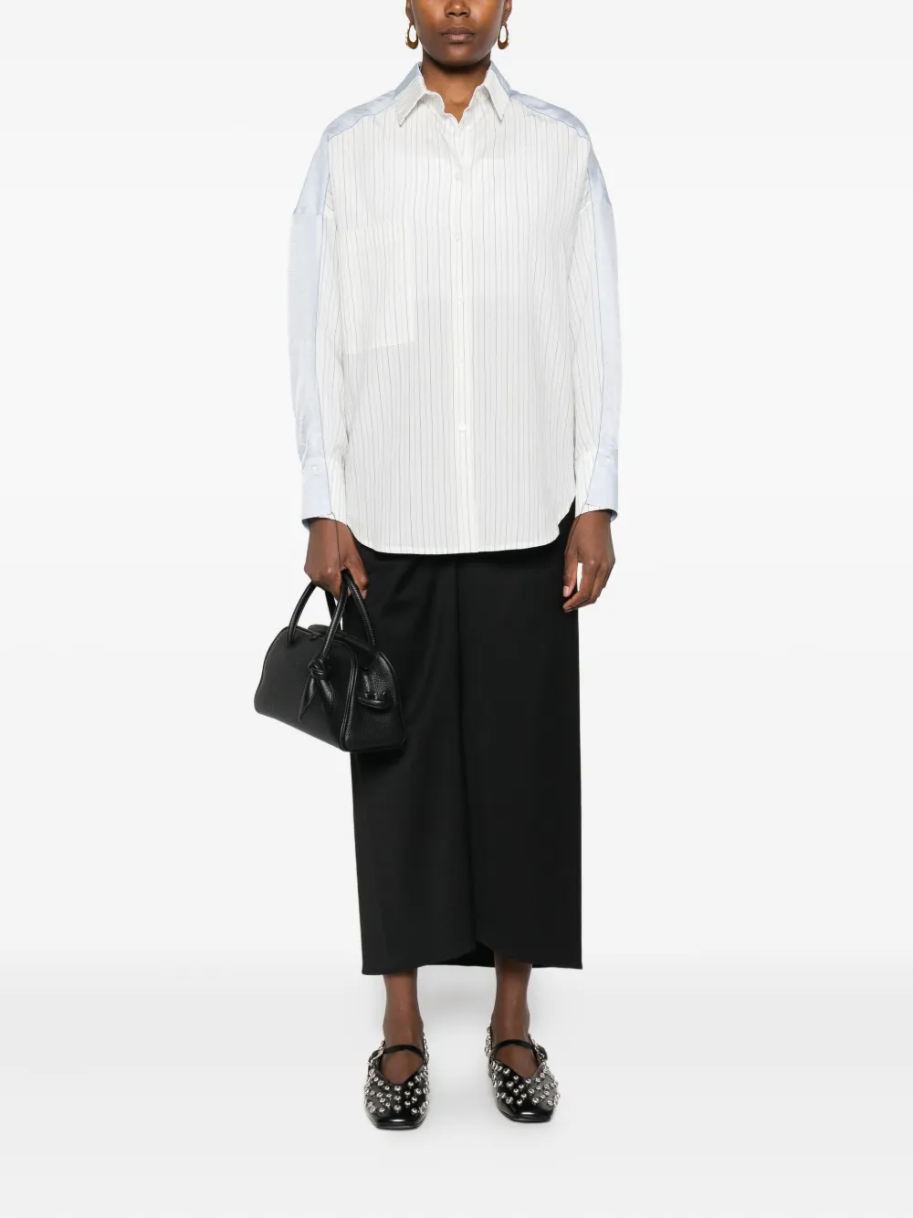 Tela Blouse met krijtstreep - Wit
