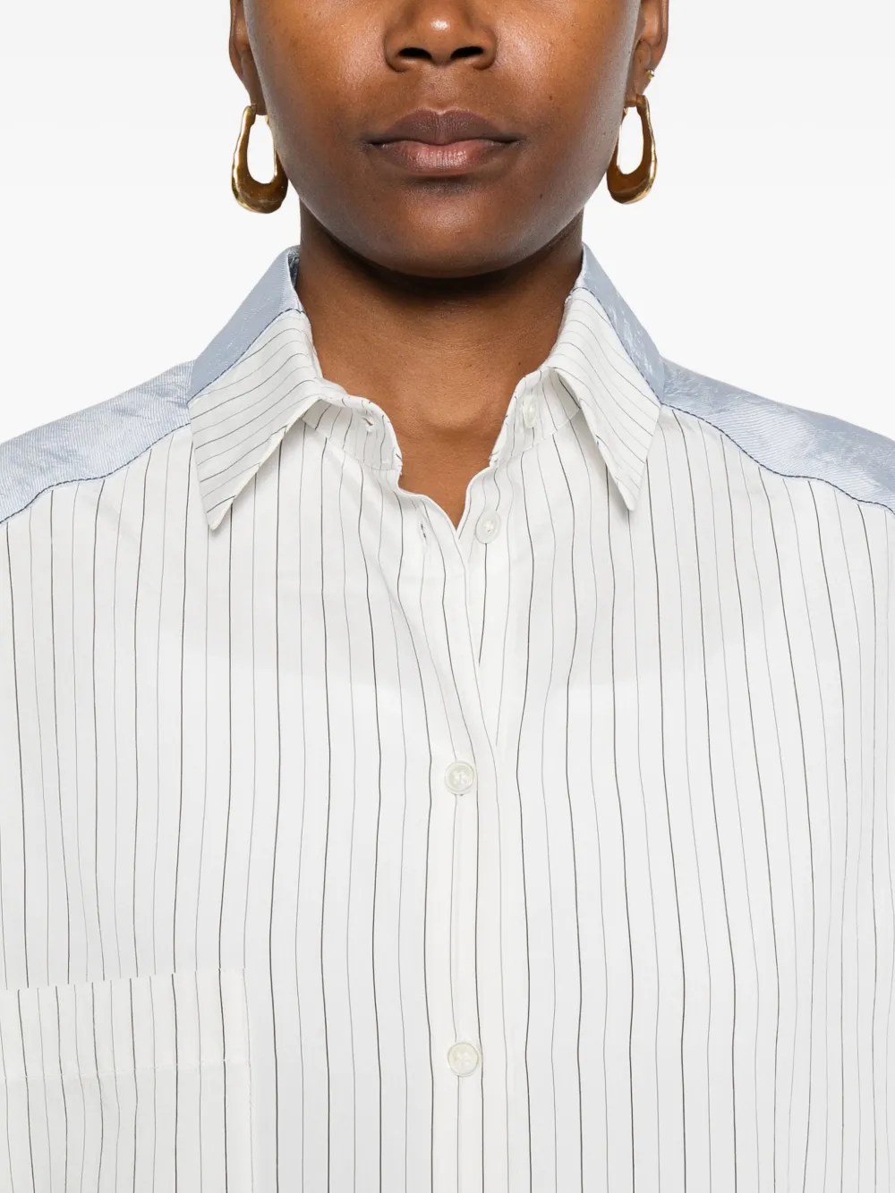 Tela Blouse met krijtstreep Wit