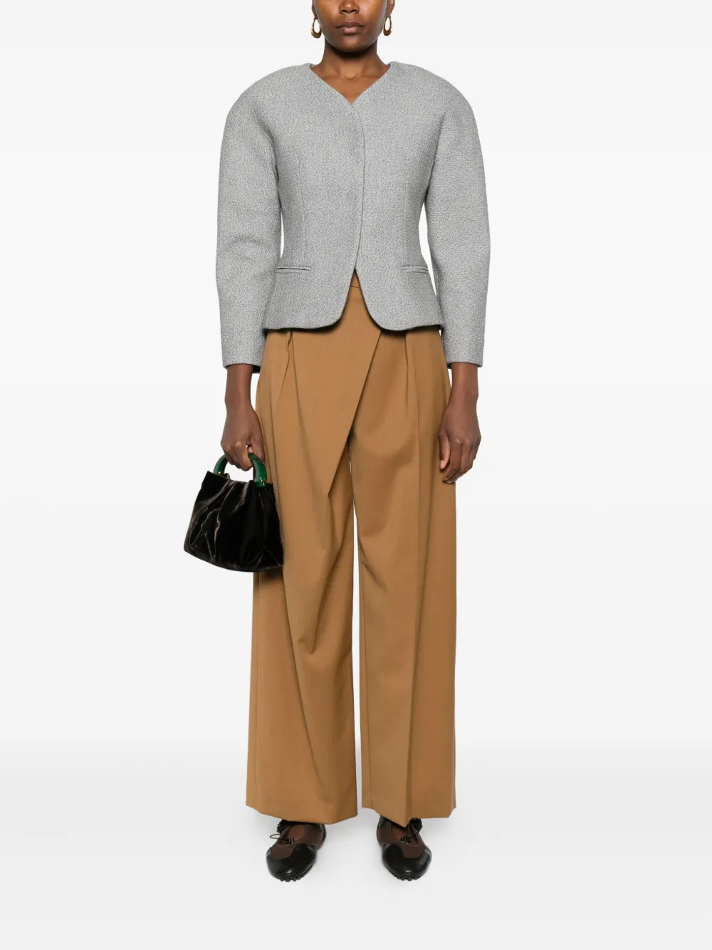 Tela Geplooide broek - Bruin