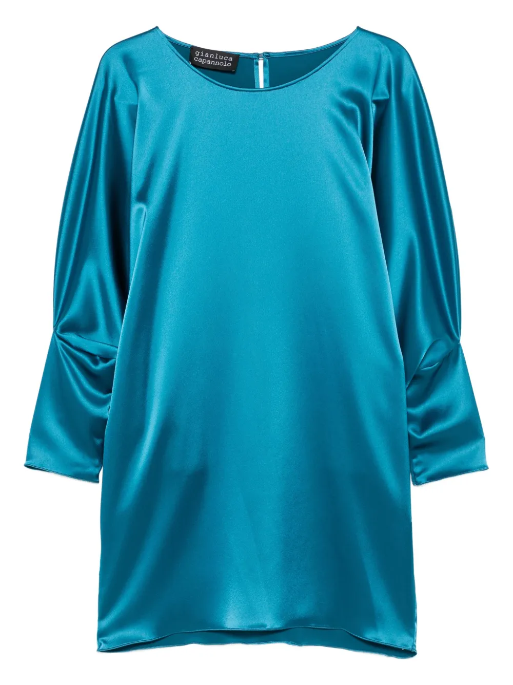Gianluca Capannolo crew-neck puff-sleeve mini dress | Blue | Image 1
