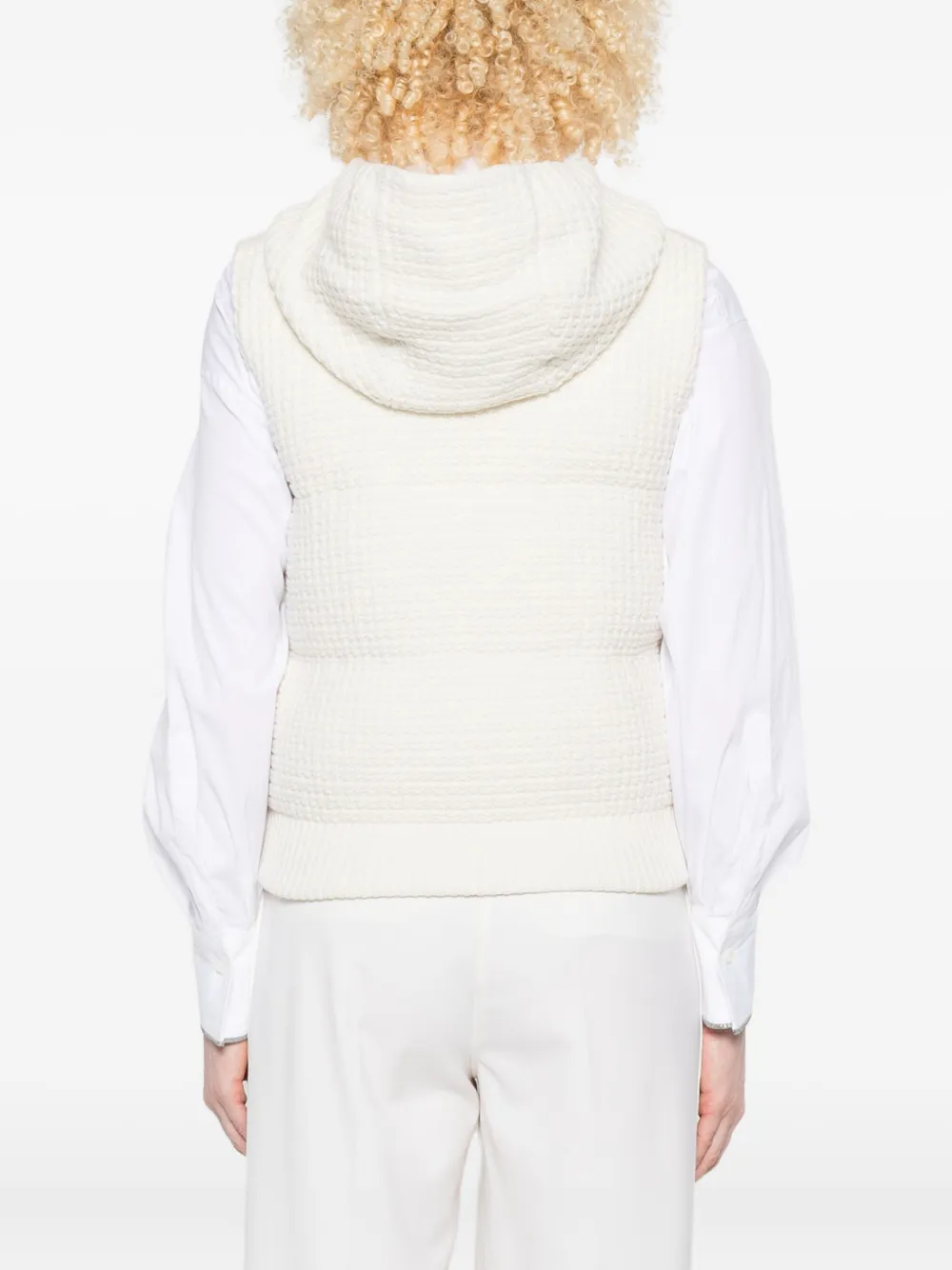 Fabiana Filippi Top met capuchon en rits Wit