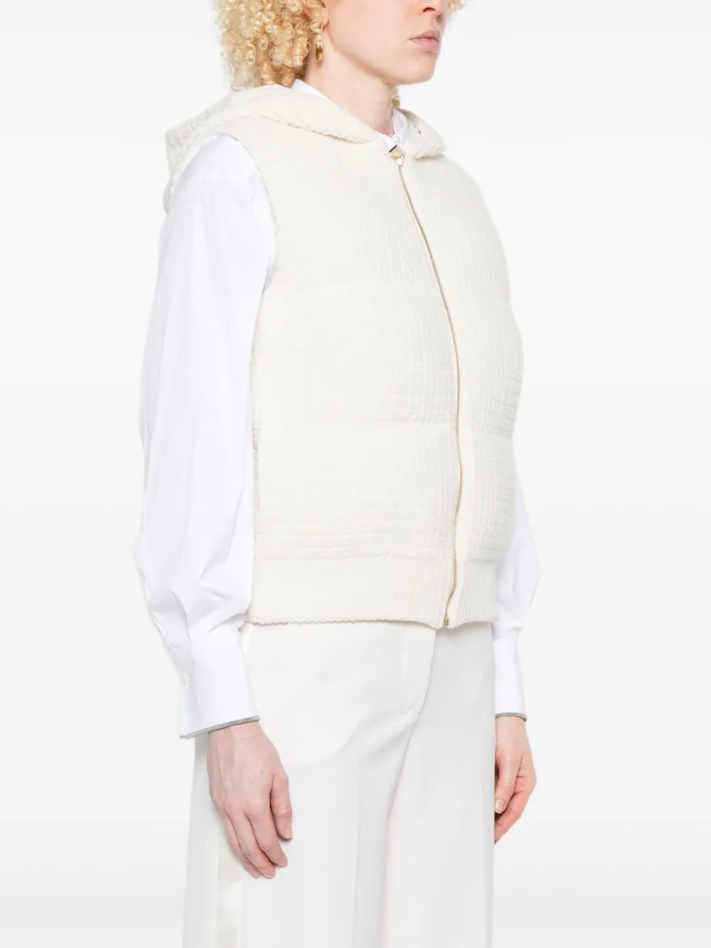 Fabiana Filippi Top met capuchon en rits Wit