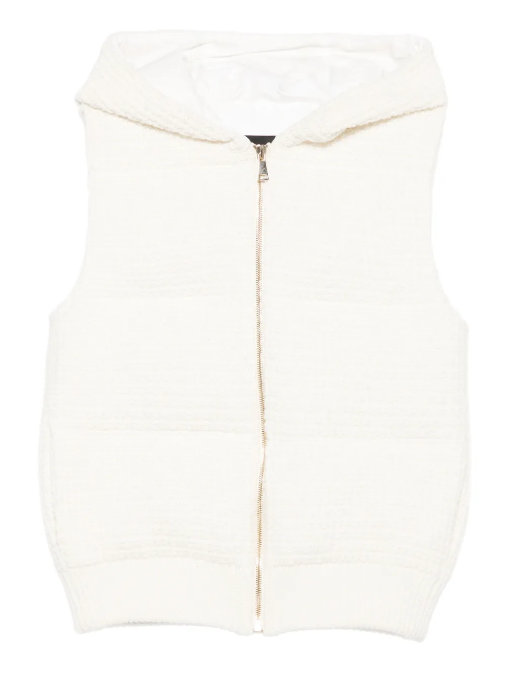 Fabiana Filippi hooded zip-front vest | White | Image 1