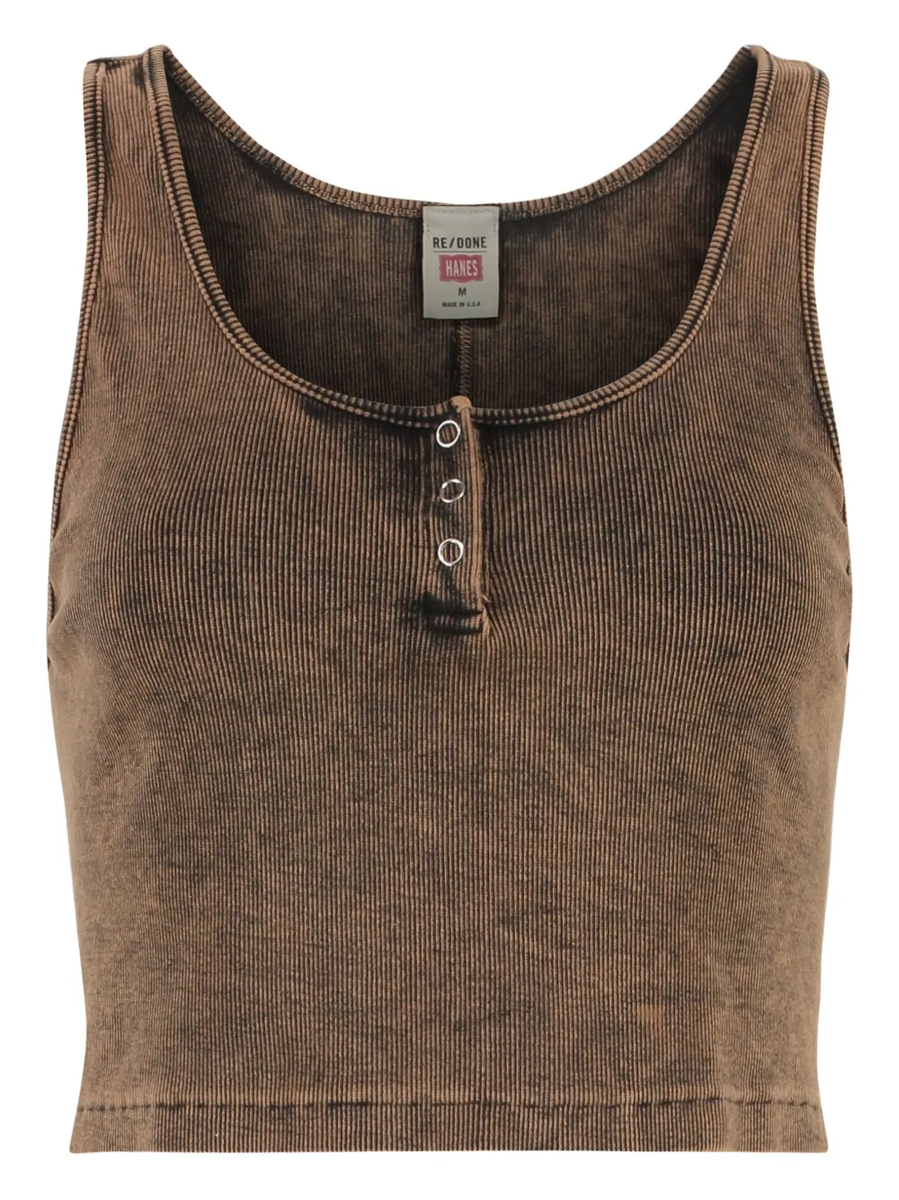 RE DONE Geribbelde tanktop Bruin