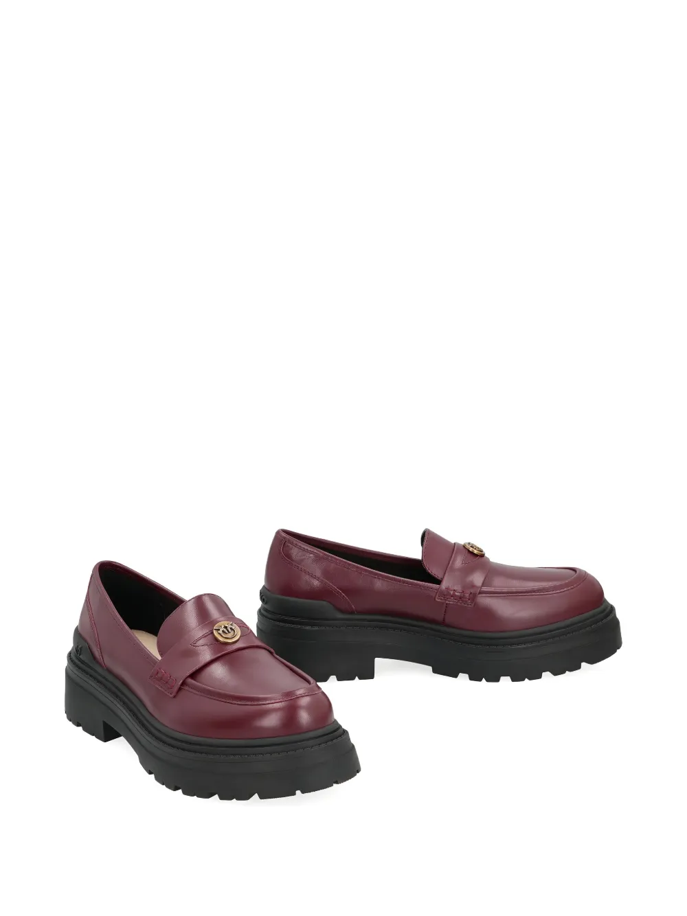 PINKO Mia leren loafers met plateauzool - Rood