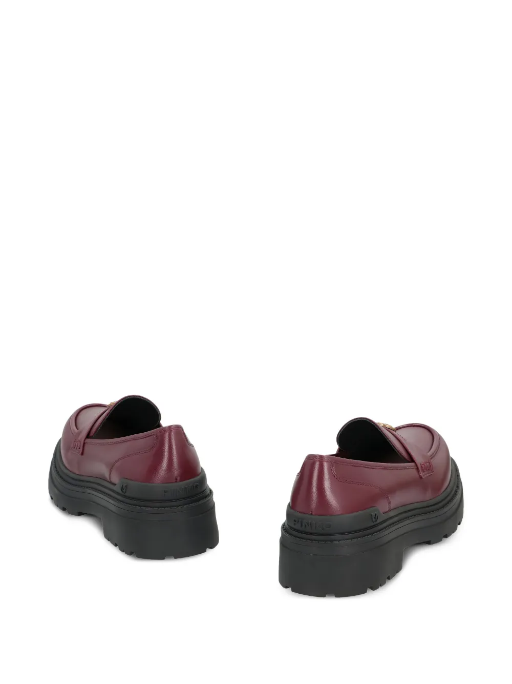 PINKO Mia leren loafers met plateauzool Rood