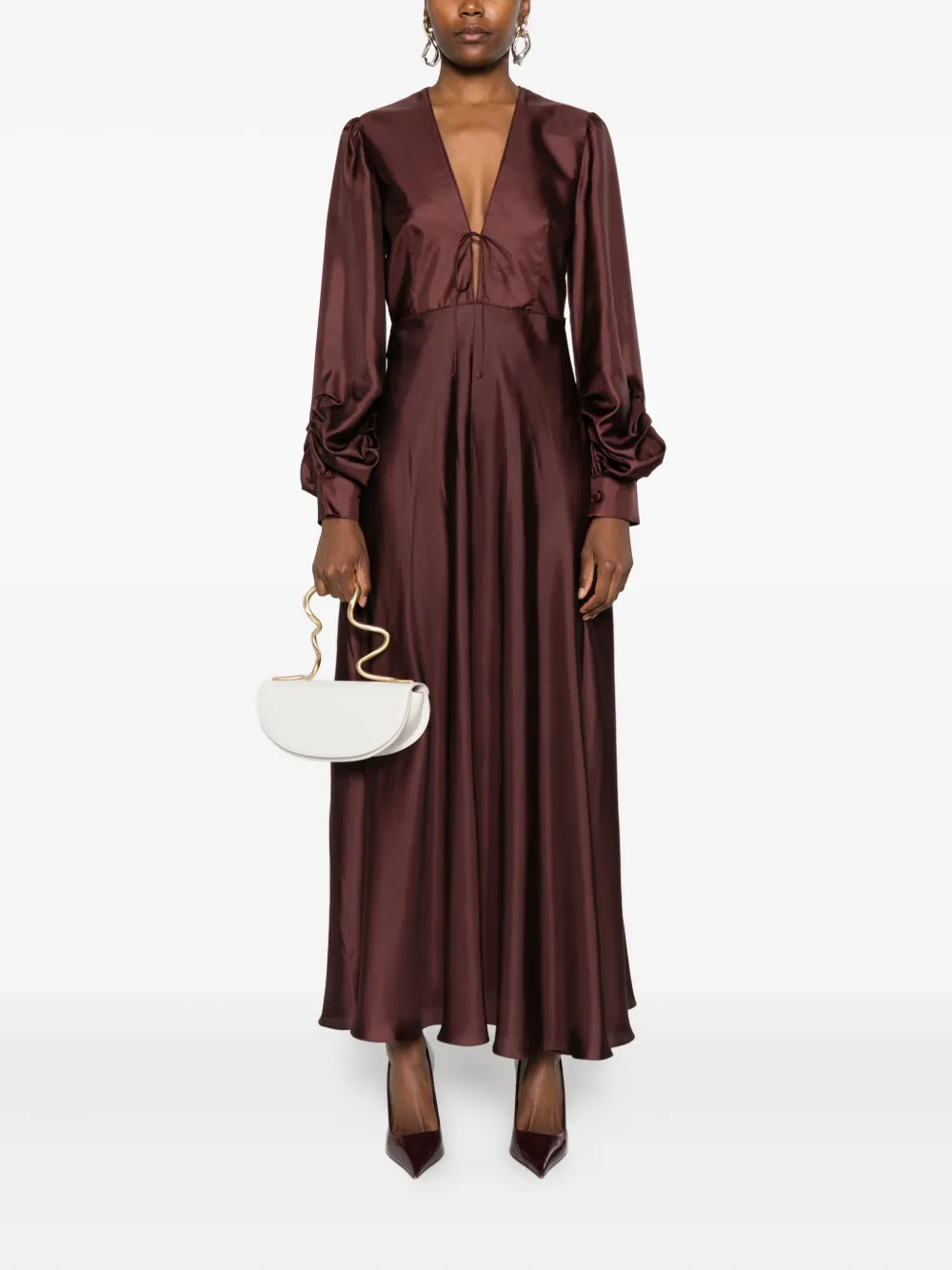 Raquel Diniz Maxi-jurk met V-hals - Rood