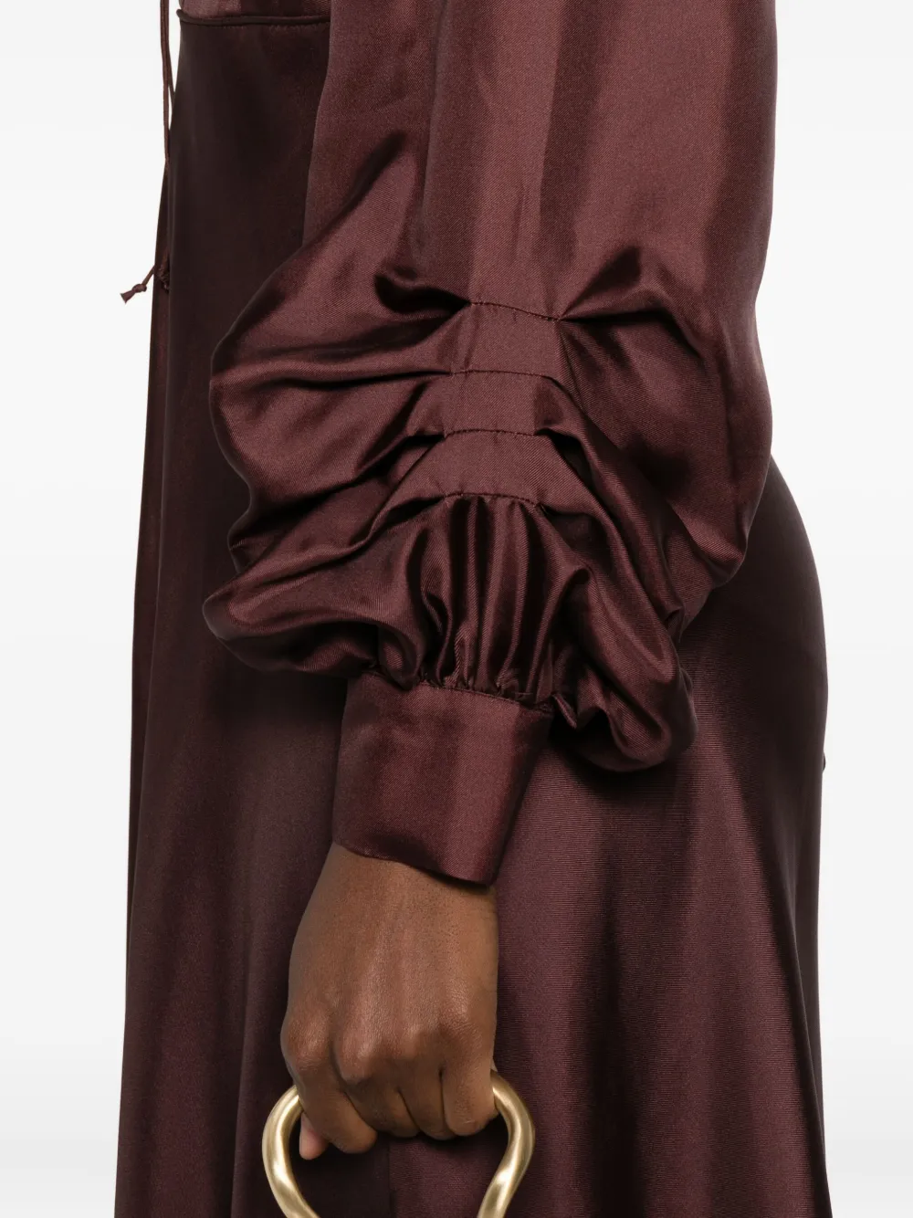 Raquel Diniz V-neck Maxi Dress In Burgundy