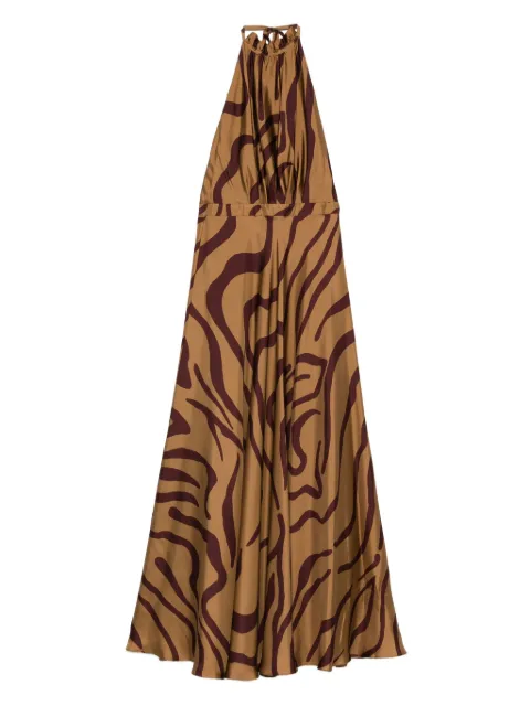 Raquel Diniz halter-neck swirl-print maxi dress