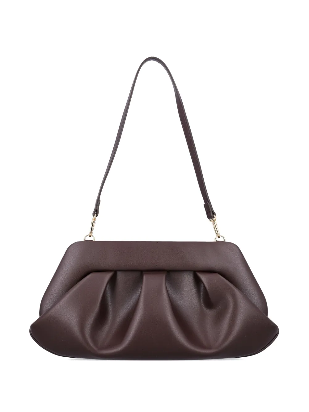 Themoirè Emera Pleated Clutch Bag In Brown