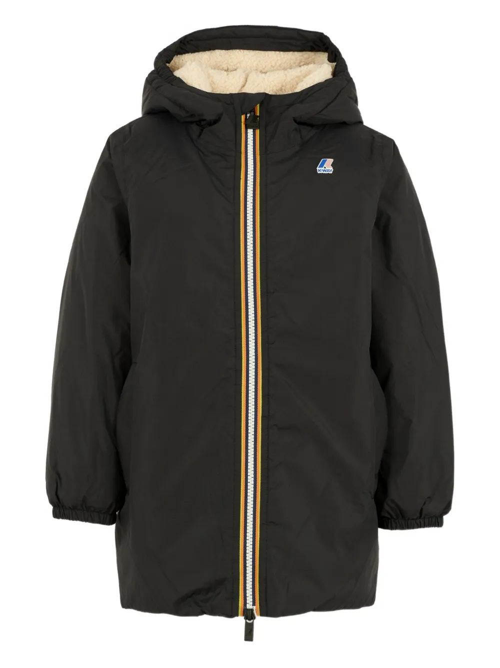 K Way Kids Fleece jack met capuchon Zwart