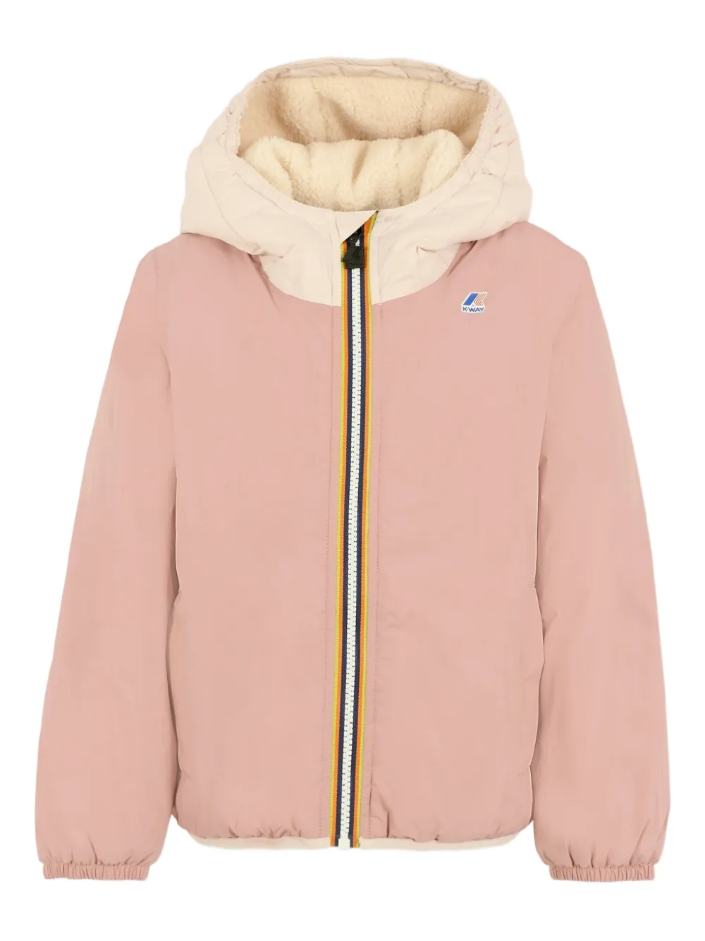 K Way Kids Lily hooded fleece-lined jacket Roze