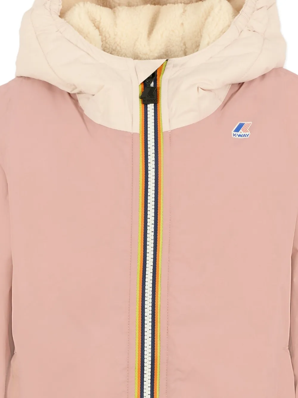 K Way Kids Lily hooded fleece-lined jacket Roze