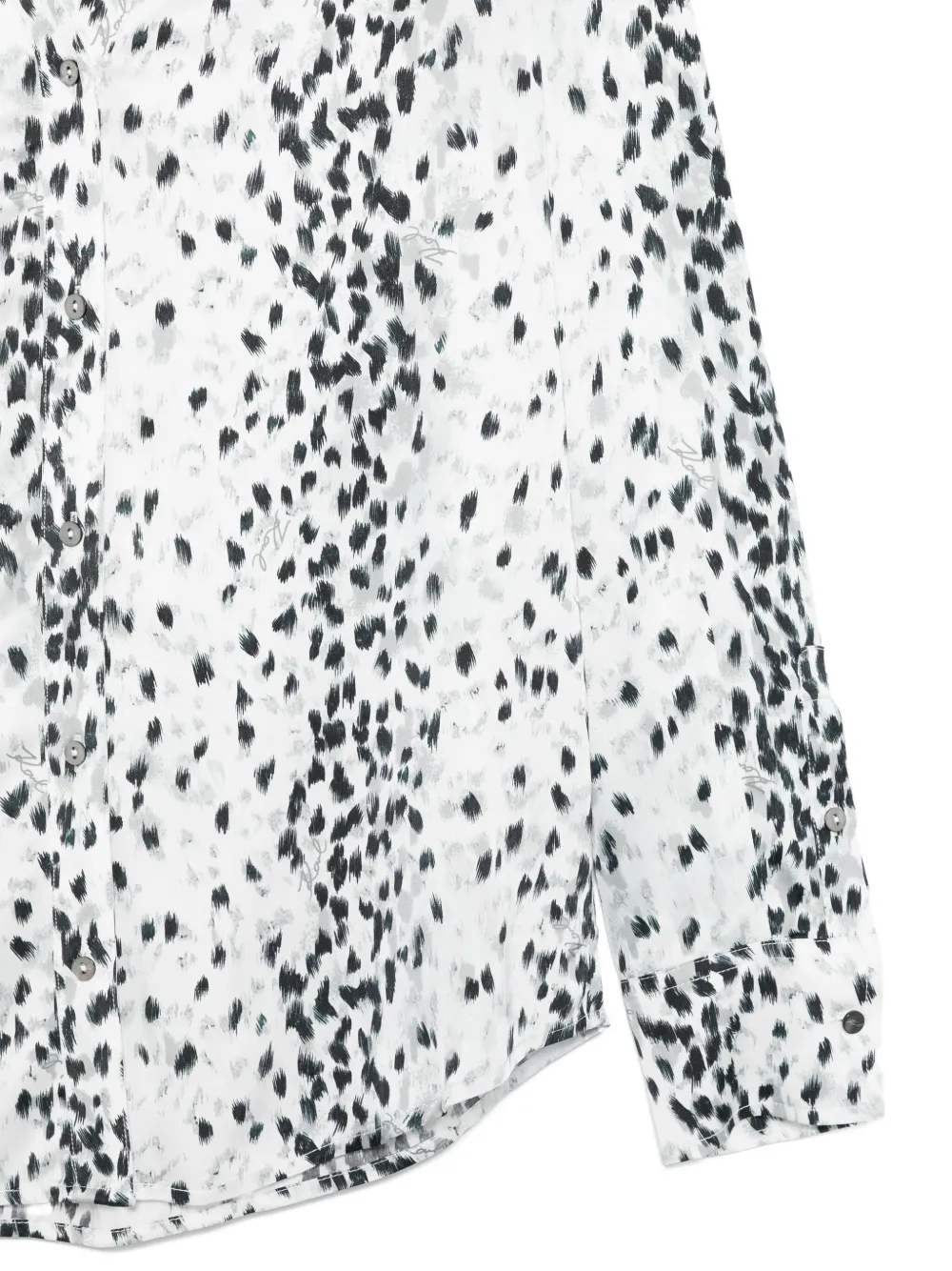 Karl Lagerfeld Dalmatian-print Button-up Shirt In White