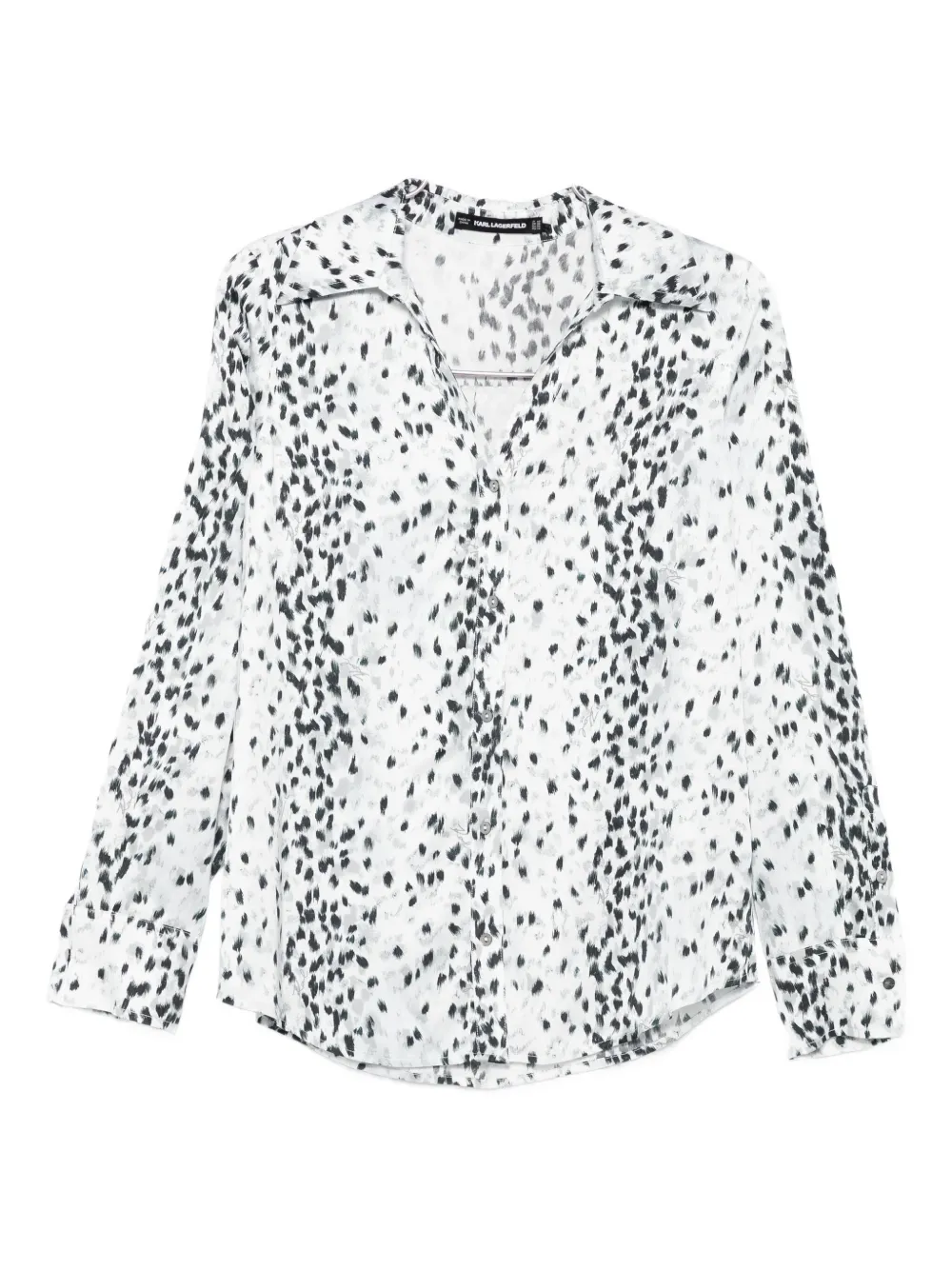 Karl Lagerfeld Dalmatian-print Button-up Shirt In White