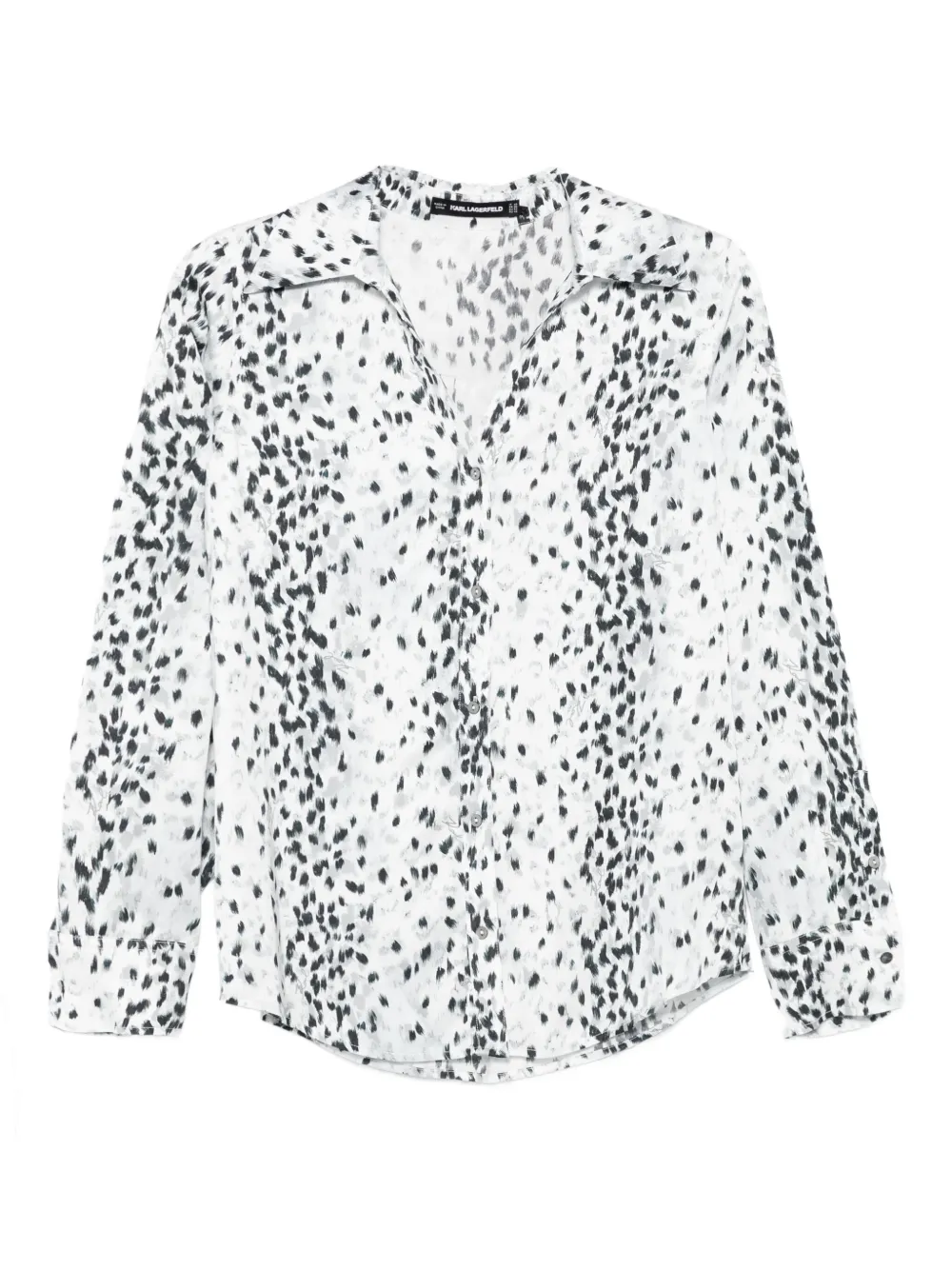 Karl Lagerfeld dalmatian-print button-up shirt | White | Image 1
