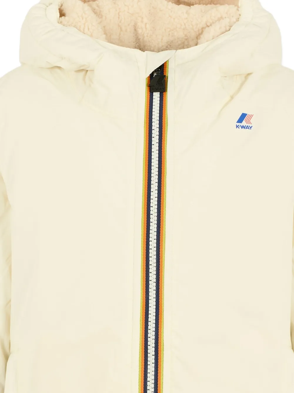 K Way Kids hooded puffer jacket Beige
