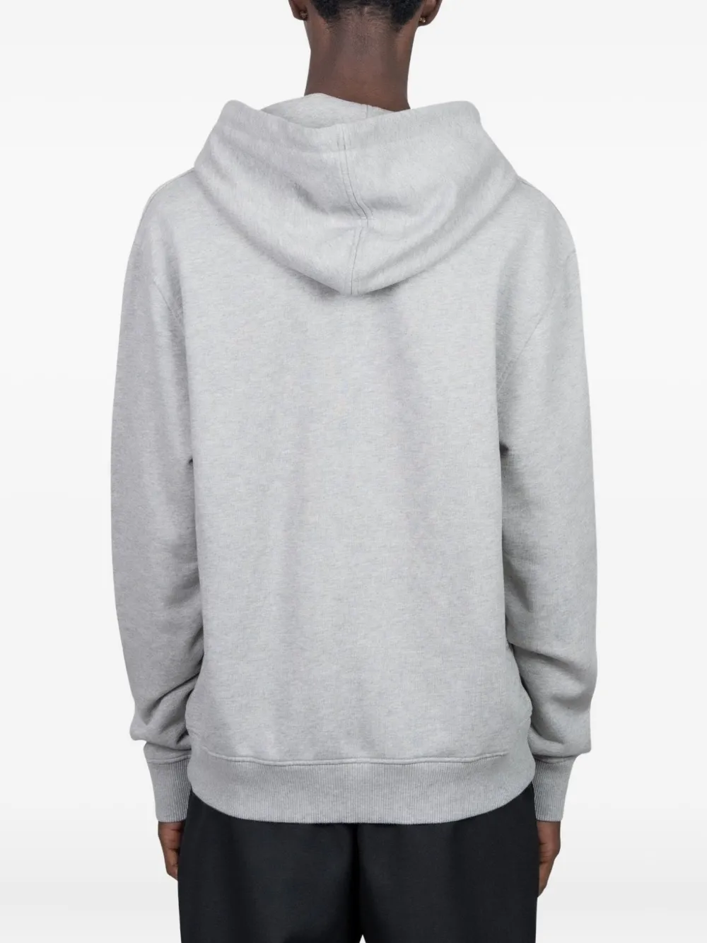 Ami Alexandre Mattiussi Zip-up Hoodie With Subtle Embroidered Heart In Gray
