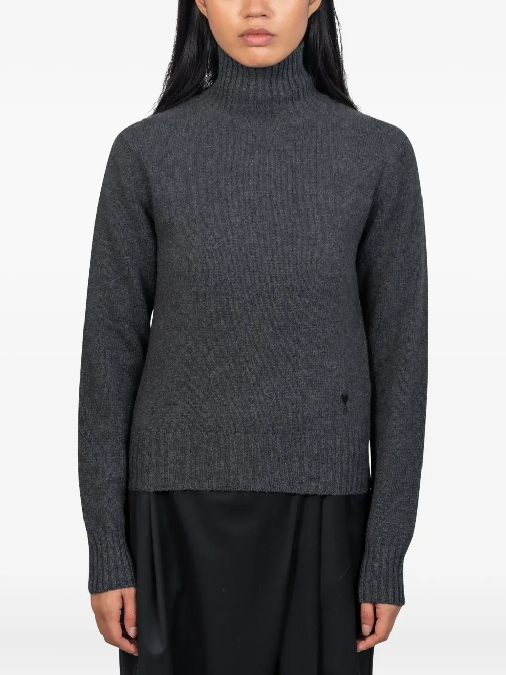 Ami Alexandre Mattiussi Ami De Coeur Sweater In Gray