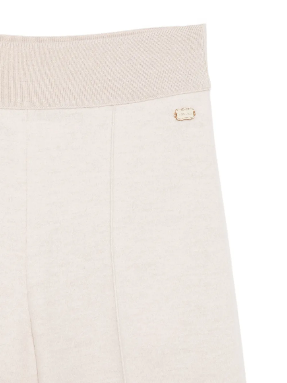 Agnona Hose broek met elastische tailleband Beige