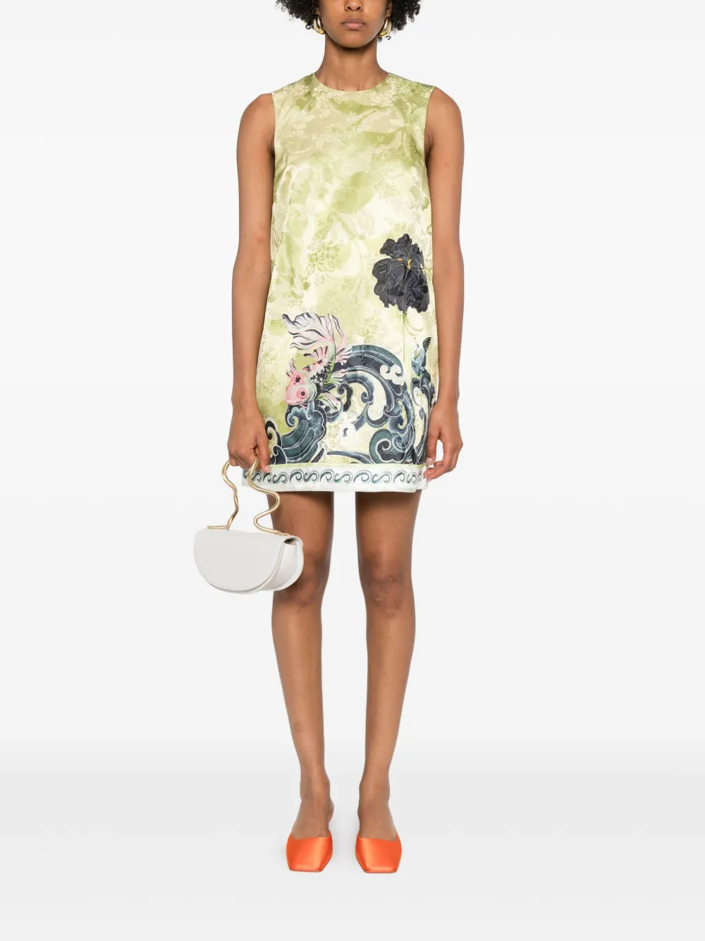 ALEMAIS Rochester floral-print sleeveless mini dress - Groen