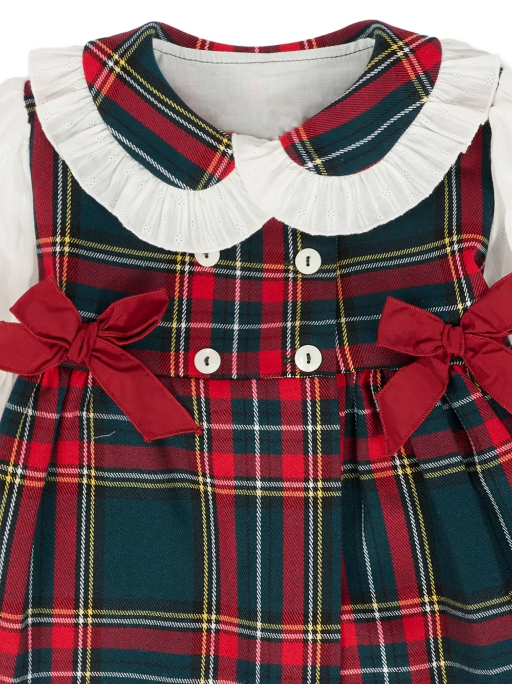 La Stupenderia plaid-bow dress Rood