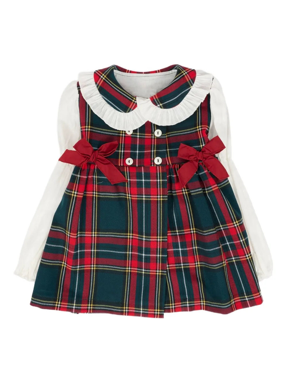 La Stupenderia plaid-bow dress Rood