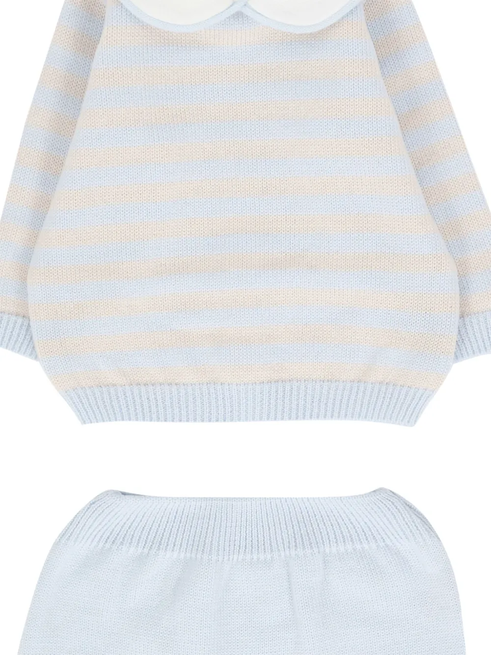 Little Bear Gestreepte trui en broek met Peter Pan kraag Blauw