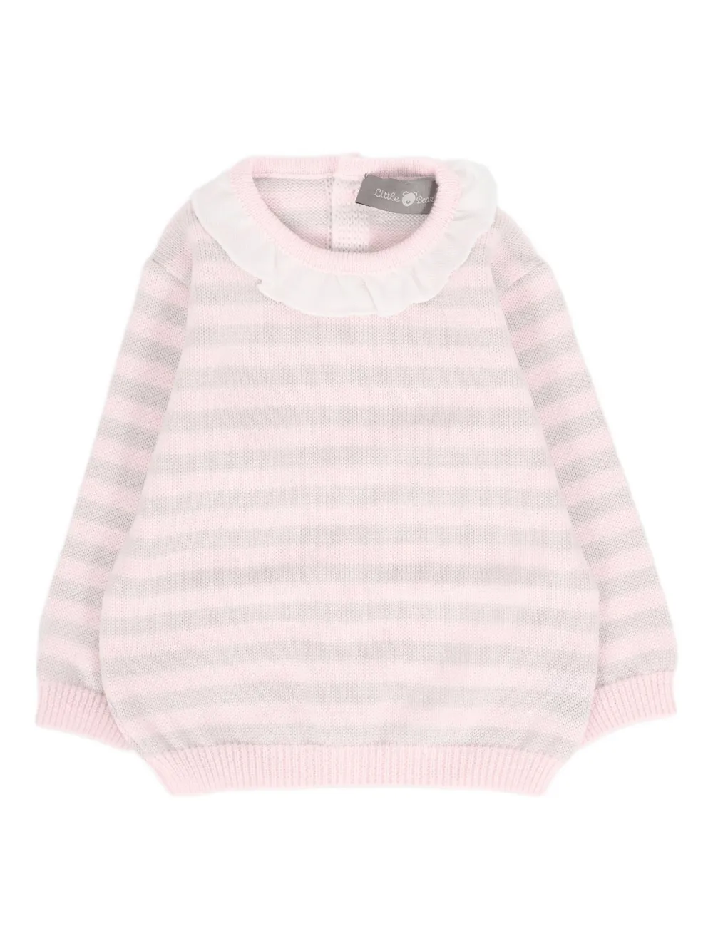 Little Bear Gestreepte trui met ruches Roze