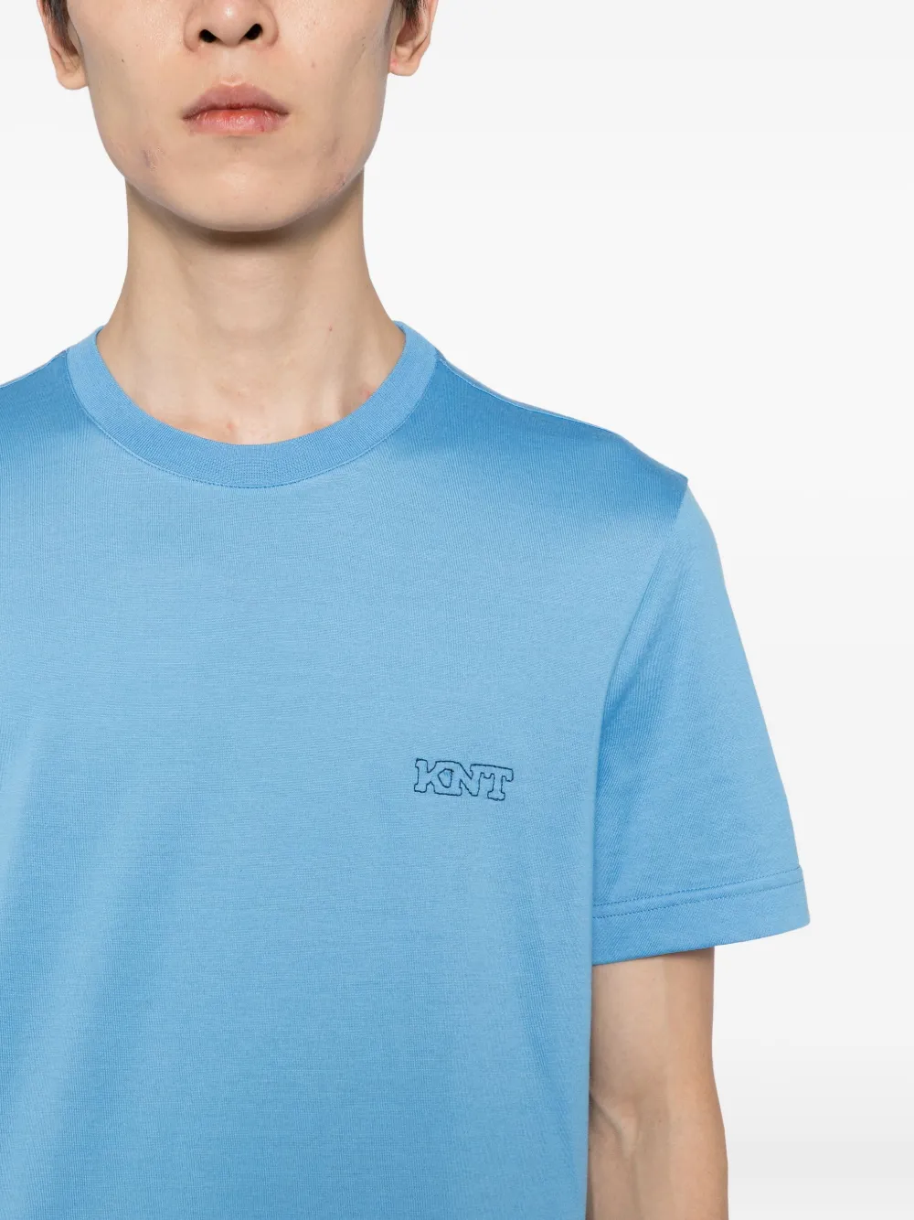 Kiton T-shirt met geborduurd logo Blauw