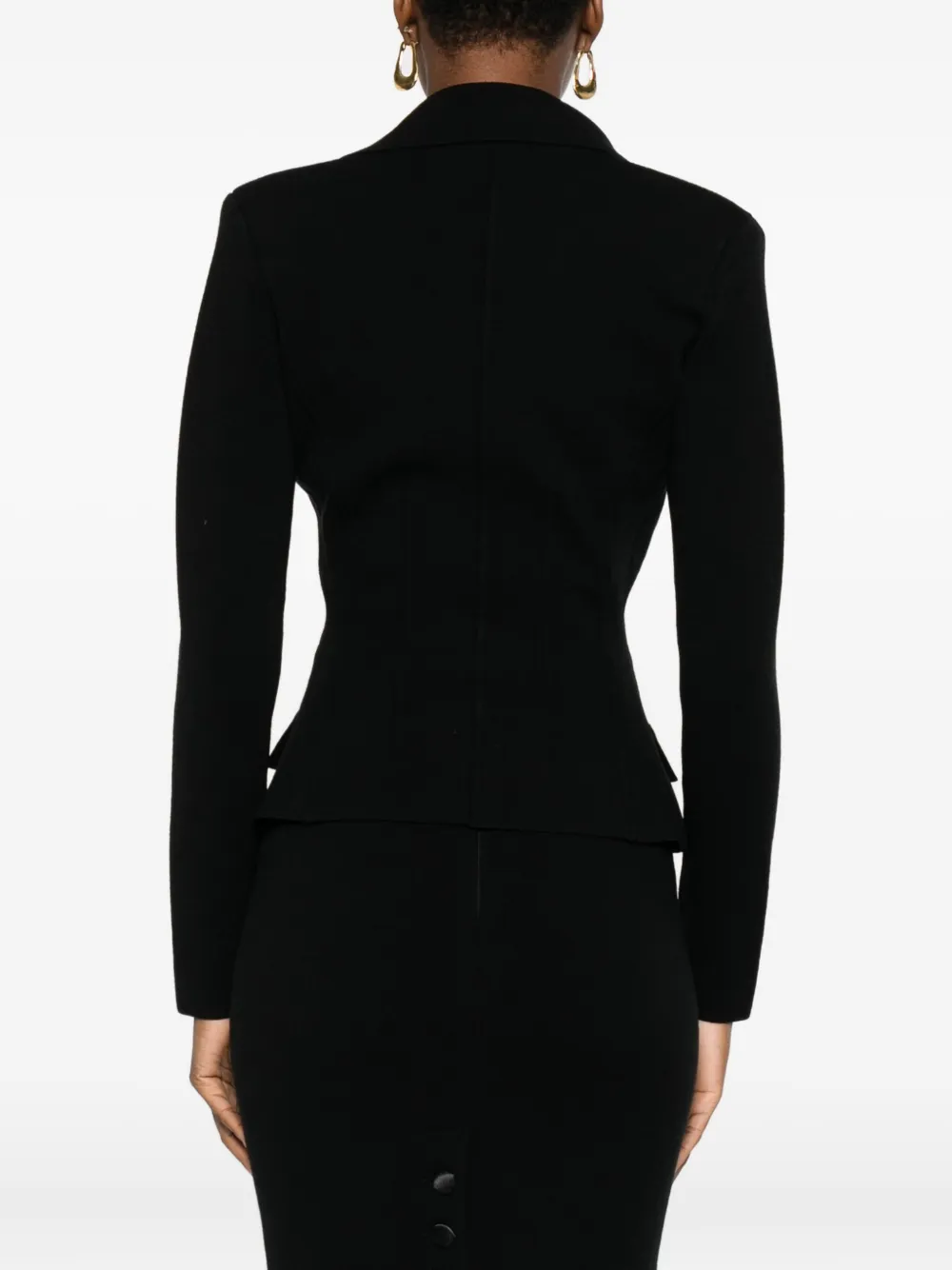 Elisabetta Franchi Button-fastening Fitted Jacket In Black