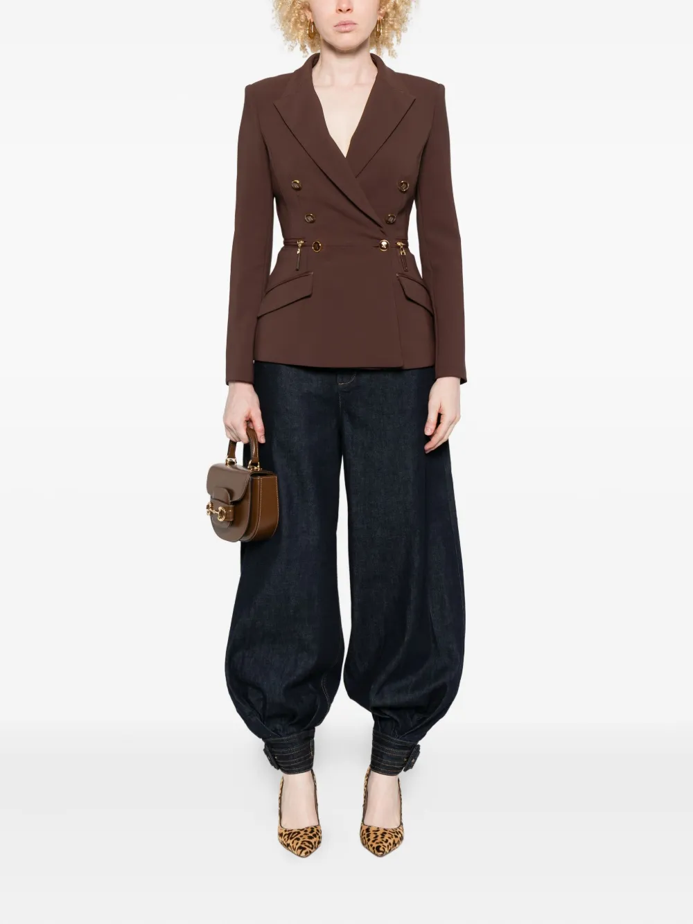 Elisabetta Franchi double-breasted zip-detail jacket | Fitted Jackets | Image 2