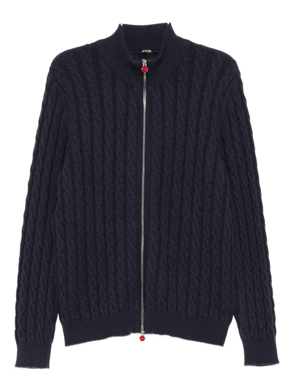 Kiton cable-knit zip-up cardigan - Blu