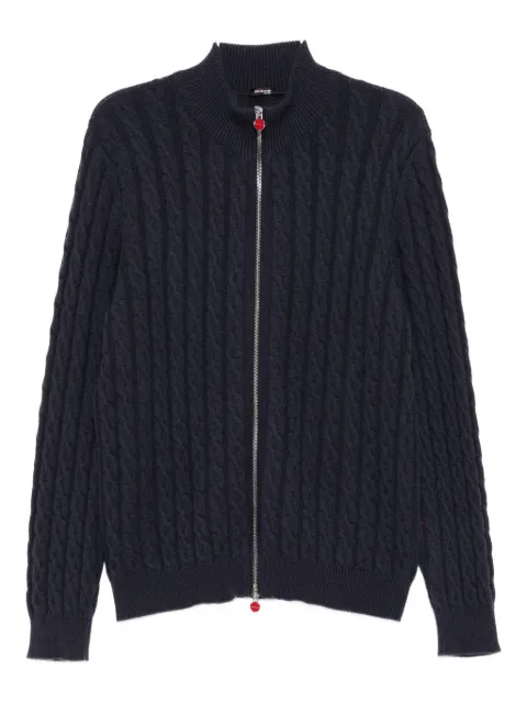 Kiton cable-knit zip-up cardigan