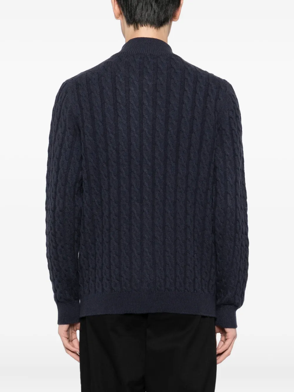 Kiton Kabelgebreid vest Blauw