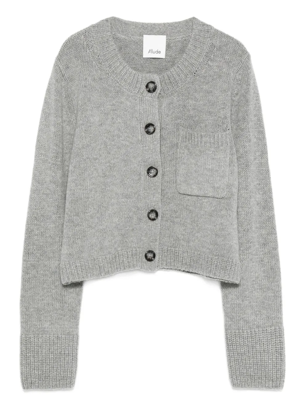 Allude button-front pocketed cardigan | Grey | Image 1