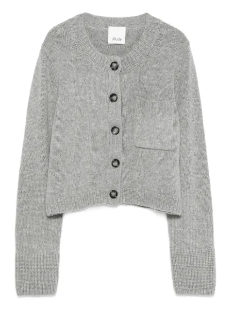 Allude button-front pocketed cardigan
